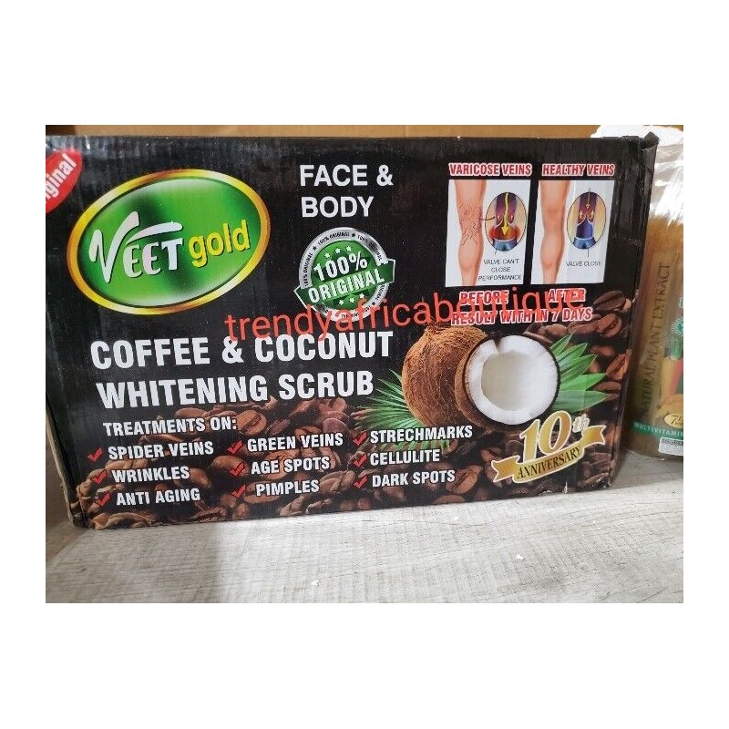 Veetgold Coffee & Coconut Whitening Body Corrector SCRUB 450g X