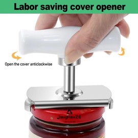 Can Opener for Weak Hands Arthritis, Jar Bottle Opener with Safety Grip, Opens Tin Cans,Preserve Jars,Senior Friendly Design, Camping & Emergency Kit Essential