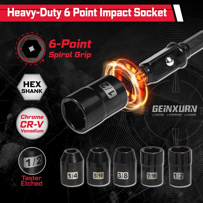 Geinxurn 42Pcs Tools Set Packaged with Heavy-duty Tool Box, Include