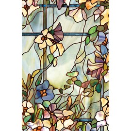 Artscape Trellis | Privacy Window Film with Vibrant Colored Pattern | Non-Adhesive & UV Protection | Easy to Apply & Removable | 24 x 36 Inches | Made in USA