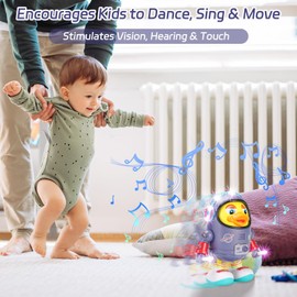 Dancing Space Duck Toy,Space Duck Dancing Musical Interactive Toy,Dancing Duck,Cute Singing Walking Duck Toys with Music LED Lights for Kids Birthday Gifts