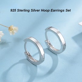 Deyanse Hoop Earrings 925 Silver Set, 925 Sterling Silver Women's Hoop Earrings Set, 3 Pairs Unisex Small Sleeping Cartilage Hoop Earrings for Girls, Allergen-Free Hoop Earrings Set in 9, 11, 13 mm,