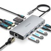 RSHTECH 11-in-1 USB C Docking Station, 2 HDMI, 4K@60Hz, Single