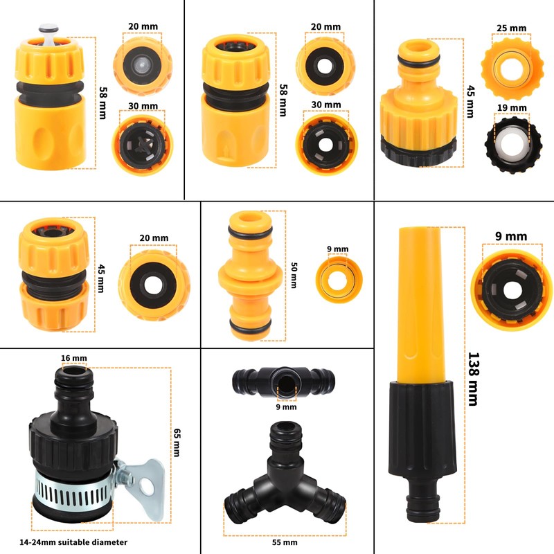 Garden Hose Connection Hose Connector 1/2 Inch Gardena Set of