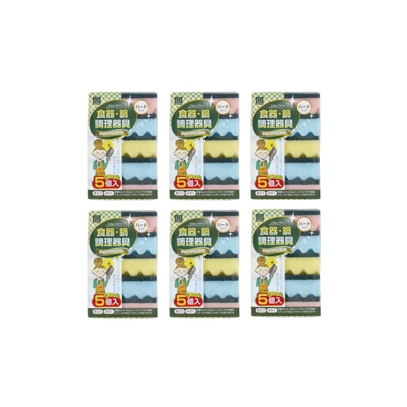 KOKUBO 3666 Value Choice Kitchen Sponge (Hard Type, Set of