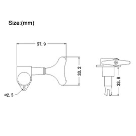 SAPHUE 2R2L Guitar Bass Tuners - 1:19 Ratio Headstock Sealed Tuning Key Pegs Machine Head Replacement/Buttons Guitar Parts for Precision Bass and Jazz Bass (Chrome, 2L2R)