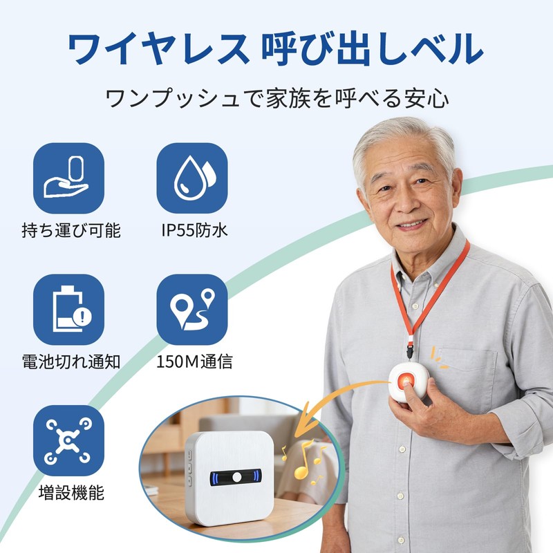 DAYTECH Call Bell, Nursing Pager, Wireless Alert System, Nurse Call