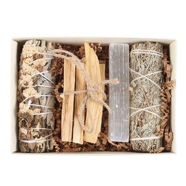 Palo Santo Energy Cleansing Ritual Kit – Includes Palo Santo Sticks, Sage Bundles & Selenite Crystal for Spiritual Purification, Energy Balancing & Emotional Clarity