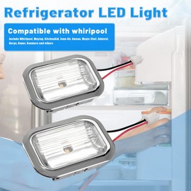 KUAFU W11462342 W11683242 Refrigerator LED Light Module Compatible with Whirlpool Kenmore KitchenAid Refrigerator W11130208 AP6262381 WPW10637153 W10758333 Replacement LED Lamp Clear Lens 2Pcs