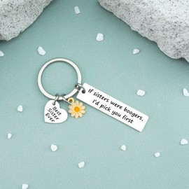 Funny Gifts for Sister Birthday Gifts Keychain Best Sister Ever Gifts from Big Sister Adult Little Christmas Valentines Graduation Jewelry If Sisters were Boogers Gifts Keychain