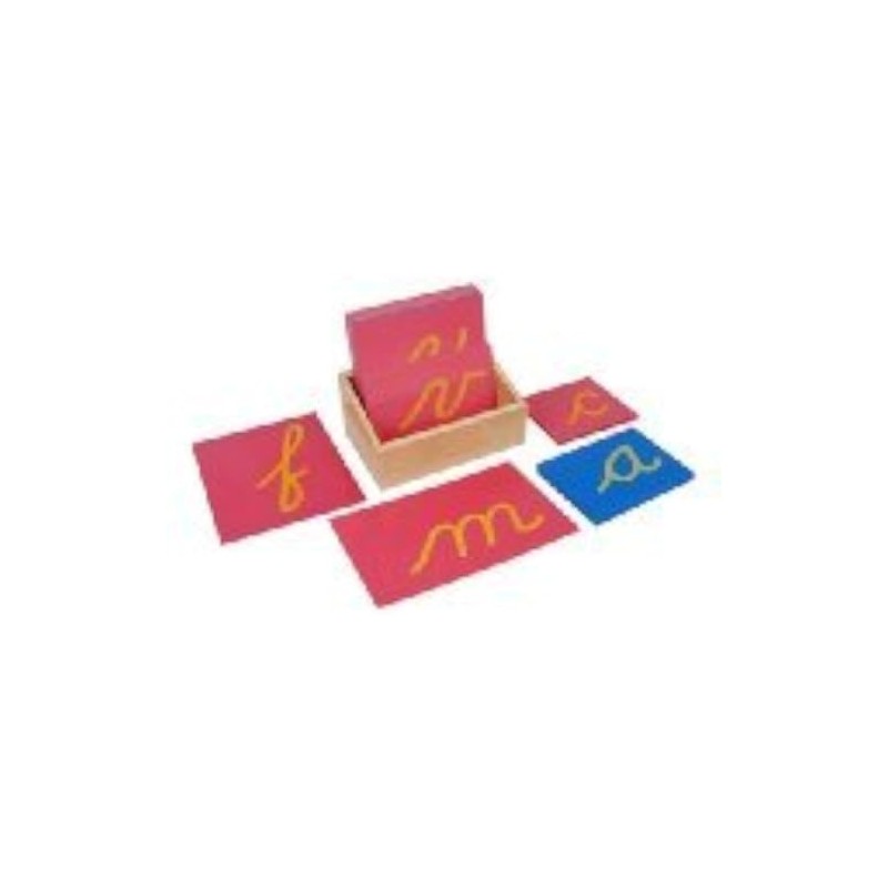 Kid Advance Montessori Lower Case Cursive Sandpaper Letters w/Box