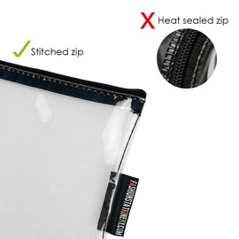 Fashion Stationery Clear Pencil Case for Exams Large See Through Long Transparent Slim Pencil Pouch with Black Zip Back to School Pencil Cases 31cm x 12 cm
