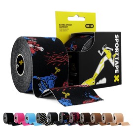 SPORTTAPE Kinesiology Tape - 5cm x 5m Roll - Punk | Physio & Sports Injury Muscle Tape for Shoulder, Knee, Ankle, Shin Splints, Joint & Body Support | Waterproof & Hypoallergenic Kinetic Sports Tape
