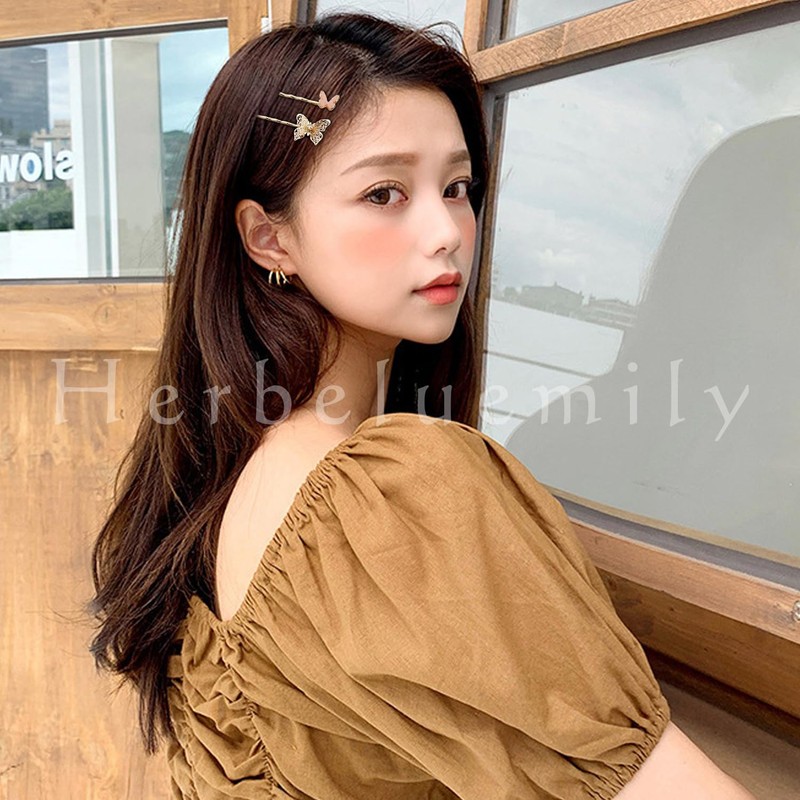 Herbeluemily HM-0145-R02-BF Hair Pin, Bijou Bangs, Cute, Set of 2,