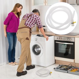 Housoutil Flexible Washing Machine Hose, Air Conditioner Drainage with Clamps, Ideal for Home Use and Outdoor Installation