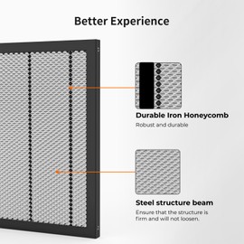 TOOCAA Honeycomb Laser Bed 400×400×22mm Honeycomb Working Table with Aluminum Panel for Laser Cutter Engraver Accessories, Desktop Protection Fast Heat and Smoke Dissipation 15.7”x15.7”