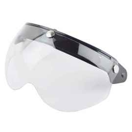 VCOROS Universal Motorcycle Retro Pilot-Style Standard 3 Snap-Button Visor Flip Up Down Open Face Helmet Half Face Shield(Clear)