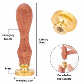 CRASPIRE Wax Seal Stamp Save The Date Sealing Wax Stamp 25mm Vintage Removable Brass Head with Wooden Handle for Wedding Birthday Party Envelopes Invitations Gift Packing Wrap Decoration