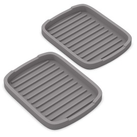ZAPPOWARE Silicone sponge holder -soap tray - 5.9" X 4.33" (Gray) - Set -2pcs
