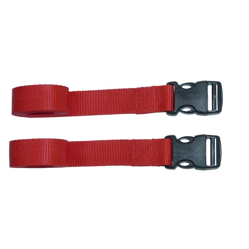 Webbing Strap with Quick Release Buckle, Pack of 2 (Red,