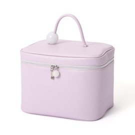 Francfranc French Wave Shape Vanity Pouch, Large, light purple