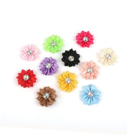 TEHAUX 20pcs Cloth Bloom DIY Flowers Headwear Accessories Chiffon Flower Hair Clip for DIY Clothes Decor