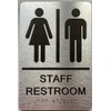 Restroom / Unisex ADA Compliant sign with Raised letters/Image &