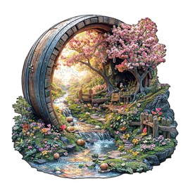 KaayeeWood Wooden Puzzle for Adults, Barrel of Spring Wooden Puzzle, Unique Wooden Puzzle with Gift Box, Gifts for Children and Adults (34 x 33.3 cm, 280 Pieces)