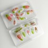 30Pcs Green Flower Press on Nails Medium Almond Fake Nails