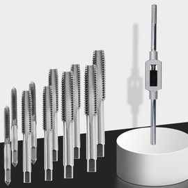Micro Taps Bit Small Hand Screw Thread Taps Adjustable Reamer Tap Wrench Set High Speed Steel Thread Cutter Set M1-M8 for Wood, Plastic, Aluminum Or Others