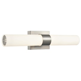 Linea di Liara Perpetua Modern LED Bathroom Vanity Light Bar 22 Inch Brushed Nickel Bathroom Light Fixtures Over Mirror and Over Sink, Dimmable White Frosted Glass Shade, UL Listed