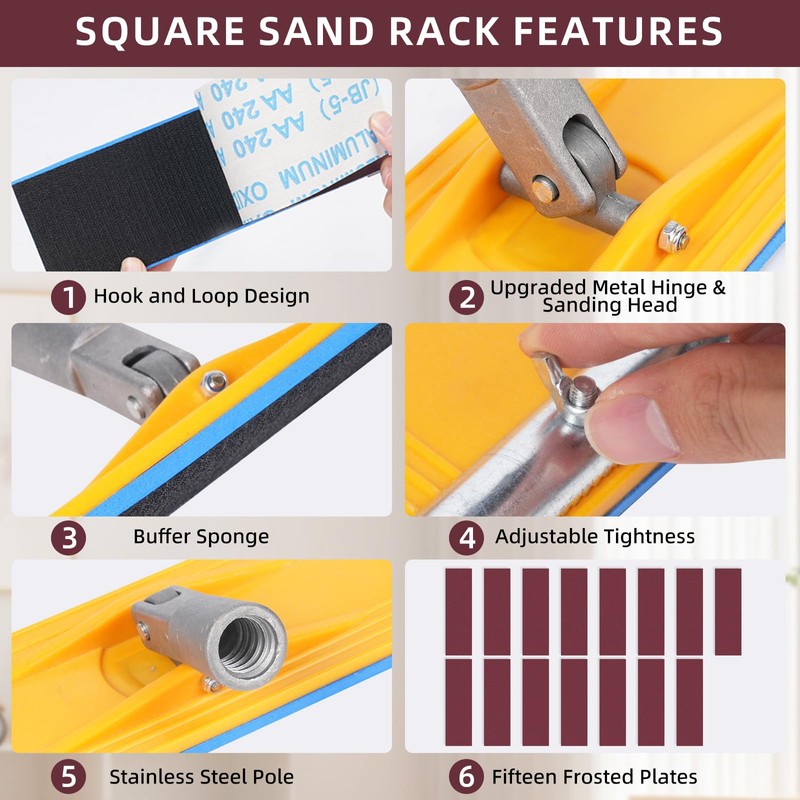 Pole Sander For Drywall Adjustable Extension - Manual Hand Sanding