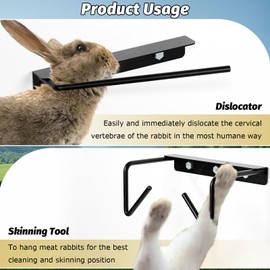 Zelvoro Rabbit Dislocator Skinning Tool Set, Cervical Dislocation Tool, Heavy Metal Material, Used for Handling Small Animals, Rabbits, Squirrels
