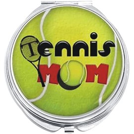 NewCharms Tennis Mom Ball Compact with Mirrors - Perfect Pocket and Purse Size Folding Mirror for Applying Make Up Anywhere