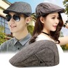 Dinghaole Flat top hat Men's Autumn and Winter British Warm