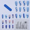 GlamRays Blue Press-on Nails Long False Nails Almonds Acrylic Nails