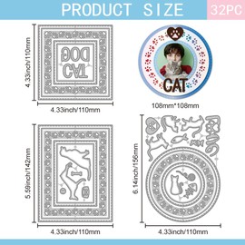 GLOBLELAND Footprint Border Cutting Dies for Card Making Dogs Cats Metal Die Cuts Cats Paw Frame Cut Stencils for DIY Scrapbooking Embossing Photo Album Craft Decor