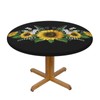 Fiokroo Sunflowers Tablecloth with Elastic Edge, Round Table Cloth Washable