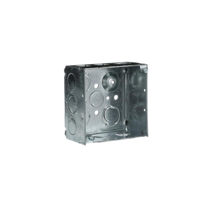 Steel City 52171 1/2&3/4E Pre-Galvanized Steel Square Box with Ground