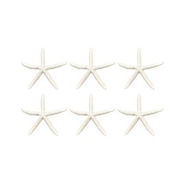 6 White Spindly Starfish Vinyl Decals - Each Starfish Decal is 6" tall x 6" wide