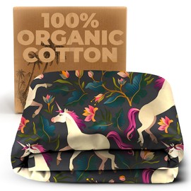 Khelo Kids 100% Organic Cotton Bath & Beach Towel, for All Ages - Super Absorbent, Bath & Beach Towel (Unicorn Standing Black, 5-11 Years)