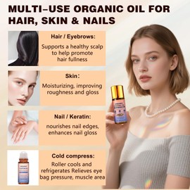BSpecter 2 PCS Organic Castor Oil Roll On with Rose Quartz Roller, 100% Cold Pressed Moisturizing Oil for Brows, Lashes, Face & Dry Skin, Travel Friendly Leakproof Roller Bottle