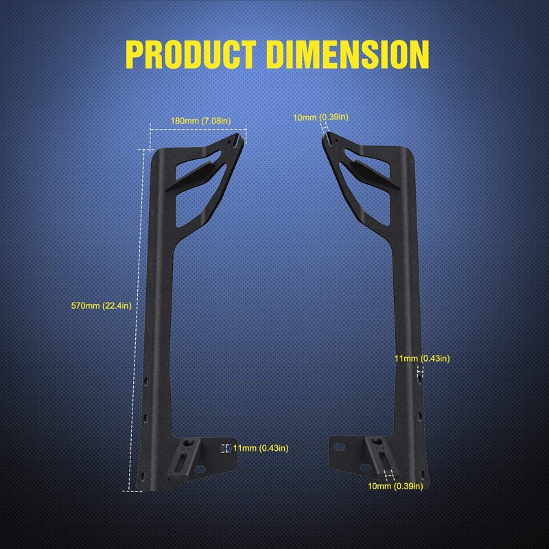 Nilight Windshield Frame Mounting Bracket for 52” LED Light Bar