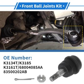 HOPESPANNER 2 Pcs Front Lower Ball Joints for Dodge for Ram 1500 1994-2001 Suspension Ball Joint Kit No.K3134T/K3185/K3161T/68004085AA/83500202AB