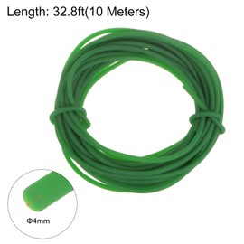 HARFINGTON Polyurethane Round Belts 4mm Dia 32.8ft(10 Meters) Length Rough Surface PU Urethane Belt for Drive Transmission, Green