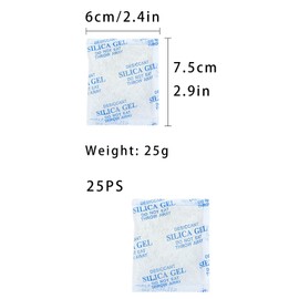 LNGJIN Silica Gel Desiccant Pack, Desiccant for Automatic Feeders, Silica Bag, Desiccant Bag, Desiccant Replacement for 5L Feeders, 25 g x 25 Pieces
