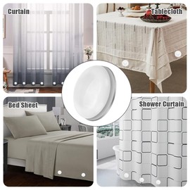 Yuannee Shower Curtain Weight, 6 Pieces White Magnetic Curtain Weights (4 cm) for Shower Curtain, Outdoor Curtains, Waterproof, Strong Magnets with as Table Cloth Weight, Curtain Holder