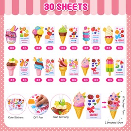 Resholder 30 Sets Religious Sunday School Crafts DIY Ice Cream Stickers Bulk Make Your Own Jesus Christian Bible Stickers Ornaments for Preschool Home Classroom Graduation Summer Party Favors Supplies