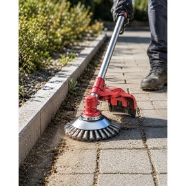 Steel Wire Weed Brush Cutter Head for Trimmers – 25.4 mm Cleaning Wheel for Paver Joints, Moss and Surface Rust
