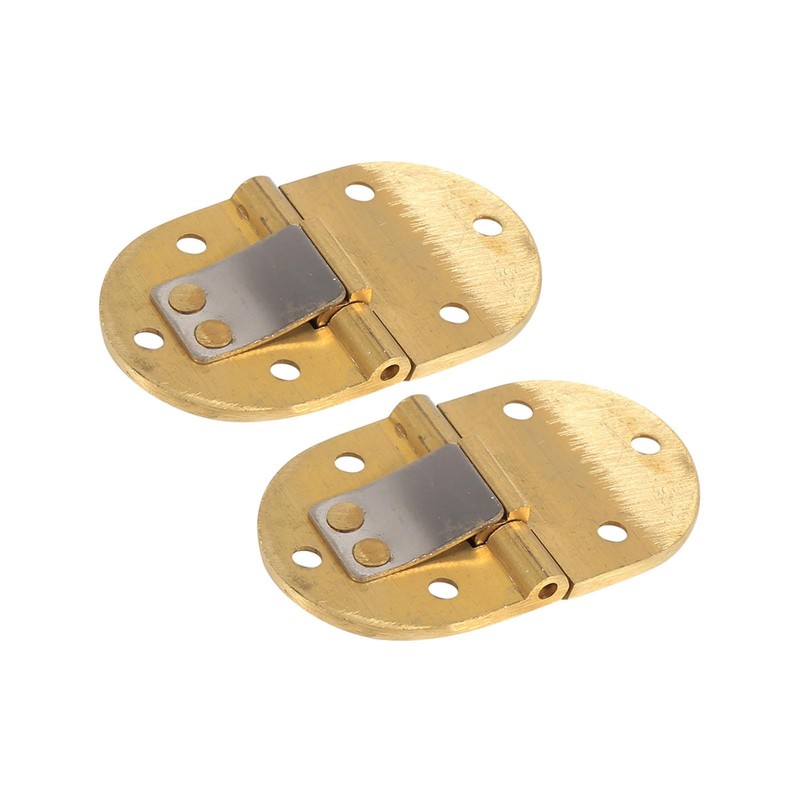 2pcs Brass Butler Tray Hinge Set, 2-1/2"x1-1/2 Round Hinge with
